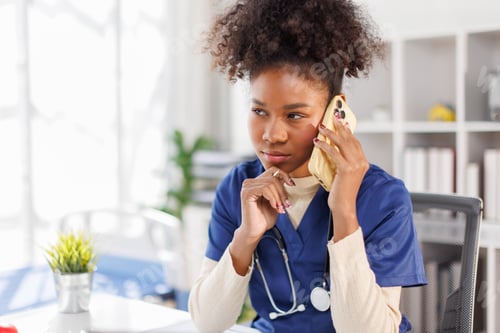 Preview: Happy friendly young woman doctor, nurse,