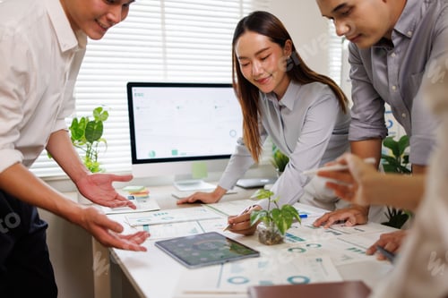 Preview: Business team analyzing esg data for sustainable strategy