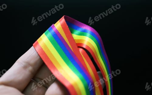 Preview: Rainbow Pride Ribbon blur background