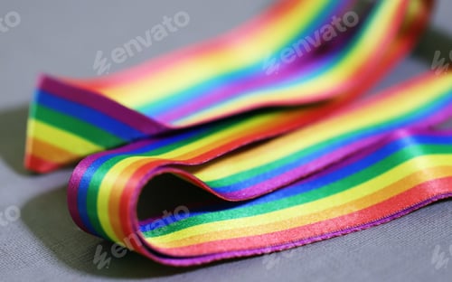 Preview: Rainbow Pride Ribbon blur background