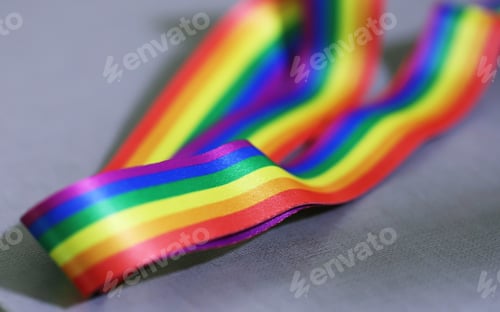 Preview: Rainbow Pride Ribbon blur background