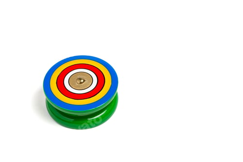 Preview: Detailed Colorful Wooden Yo Yo Toy isolated on white background. Classic Skill Game Fun