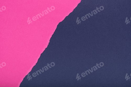 Preview: Torn pink paper on a blue background.