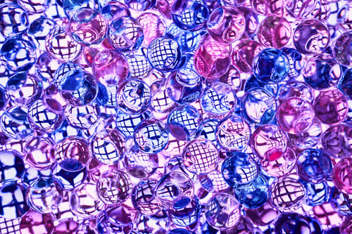 Preview: Translucent spheres creating vibrant textured background with light reflections