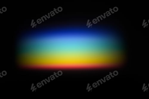 Preview: Light refracting through prism creating colorful rainbow spectrum on black background