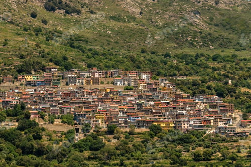 Preview: Sardinian Mountain Village with Colorful Houses