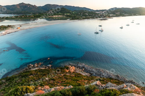 Preview: Sunrise Panorama over Porto Giunco Lagoon in Sardinia