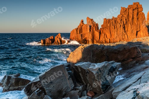 Preview: Sunset at Rocce Rosse in Arbatax, Sardinia, Italy