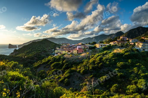 Preview: Nebida Coastal Town at Sunset in Sardinia