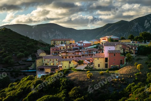 Preview: Historic Nebida Village on the Sardinian Coast at Sunset