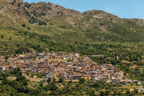 Preview: Colorful Village Facades in the Mountains of Sardinia, Italy