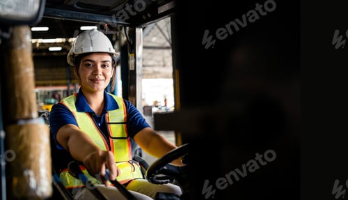 Preview: Confident Forklift Operator Portrait in Warehouse Environment. Forklift Operator Portrait, Skilled