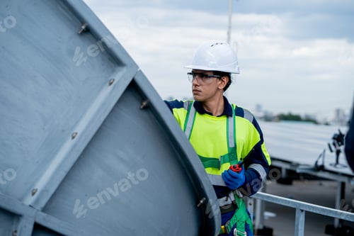 Preview: Mechanical Engineers Inspecting Rooftop HVAC Infrastructure on Commercial Building