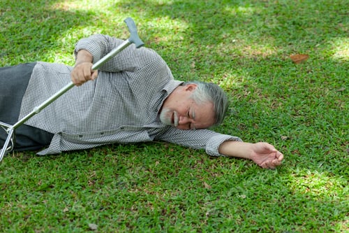 Preview: Asian senior man people senior man suffered in an accident. Elderly man hurt from sickness or heart