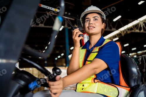 Preview: Forklift Driver Conducting Pre-Operation Equipment Inspection. Safety Inspection, Preventive Mainten