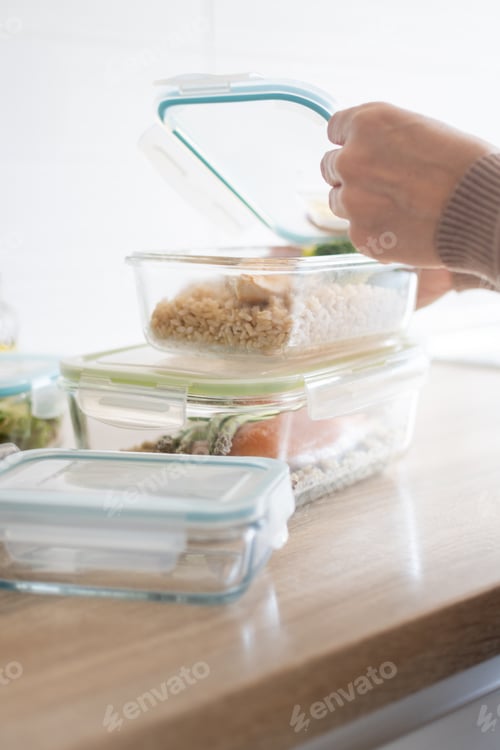 Preview: Healthy meal prep containers with homemade food ready for the week