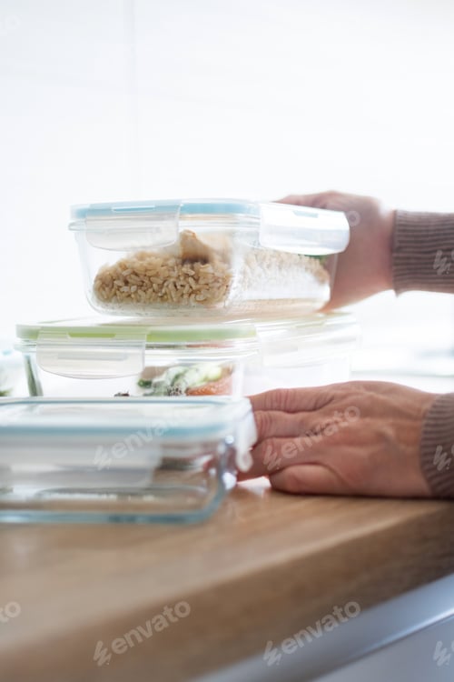 Preview: Healthy meal prep containers with homemade food ready for the week