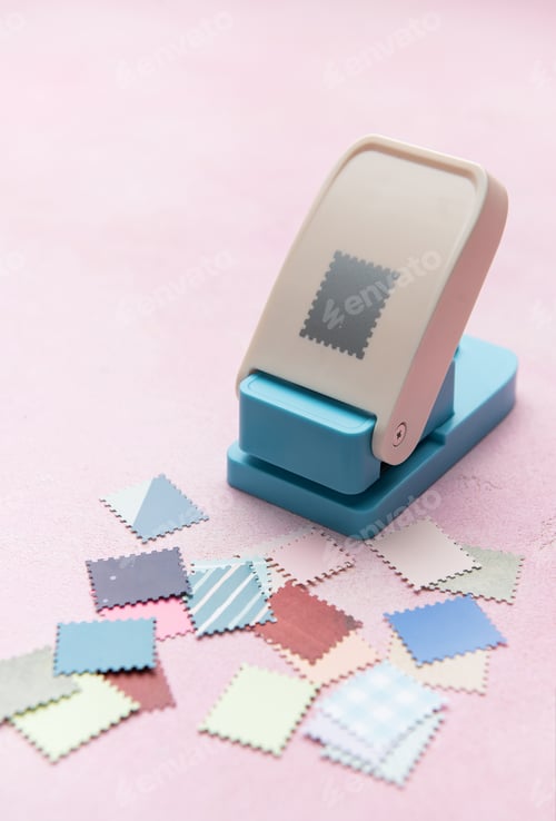 Preview: Crafting project making postage stamp edge paper shapes