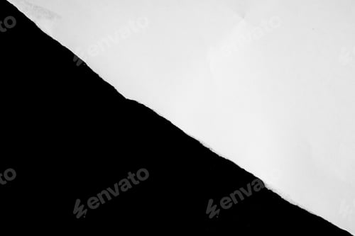 Preview: Close up of a white ripped or torn piece of paper with copy space.