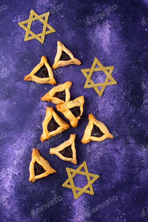 Preview: Traditional Jewish Purim cookies Hamantaschen