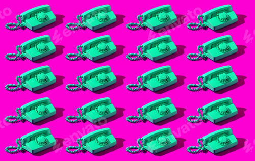 Preview: Retro vintage rotary telephone collage