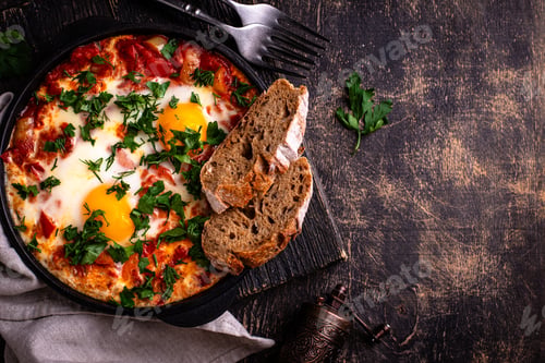 Preview: Shakshuka, traditional Jewish breakfast dish