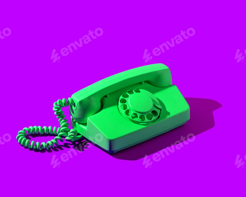 Preview: Retro vintage green rotary telephone