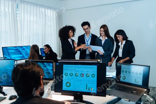 Preview: Group of business team brainstorming work at the office