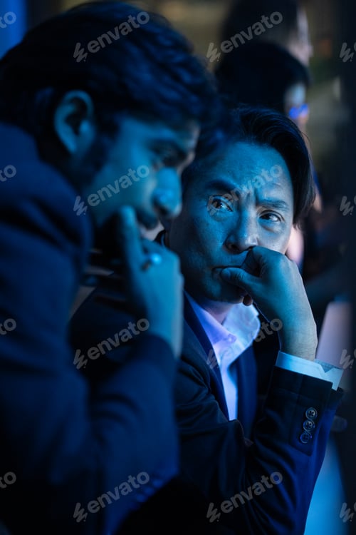 Preview: Businessman listen to partner colleague in corporate business