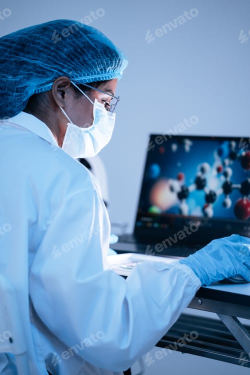 Preview: Female scientist work with computer laptop in laboratory