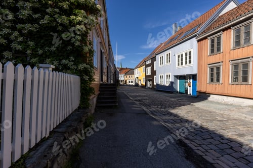Preview: Quiet Cobblestone Street with Colorful Wooden Houses