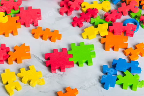 Preview: Large pieces of soft, colorful puzzles for educational tabletop play