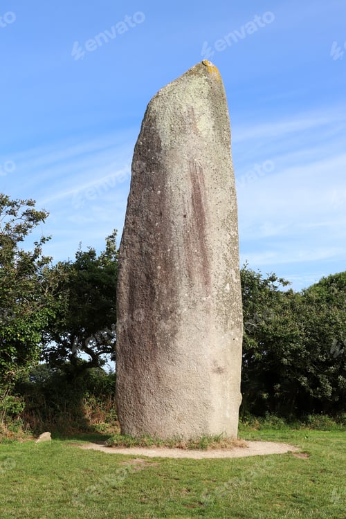 Preview: Menhir Kerloas is a famous ancient standing stone in Brittany, France.