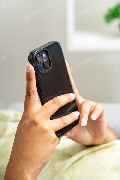 Preview: Hands holding smartphone interacting with mobile technology
