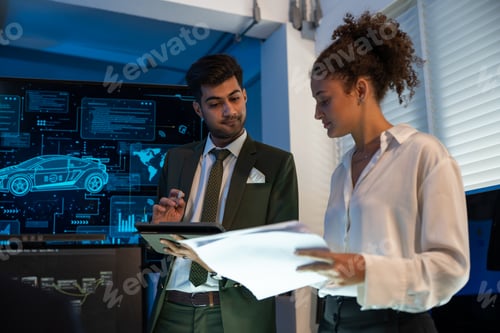 Preview: Professionals analyze documents with digital car interface
