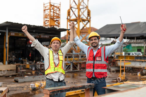 Preview: Asian civil engineer celebrates success at construction site