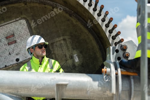 Preview: Engineers inspect and maintain large wind turbine blade