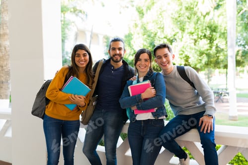 Preview: Portrait of happy university students