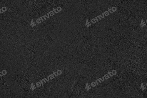 Preview: Black Painted Cement, Concrete Stucco Wall With Rough Plaster Surface Texture Background