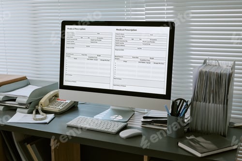 Preview: Medical Prescription Forms Displaying on Computer for Clinic Workflow