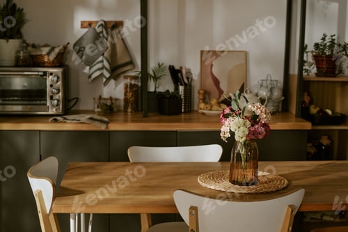Preview: Modern Kitchen Dining Area Styled for Home Interior Marketing