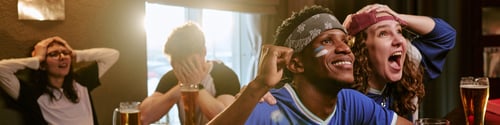 Preview: Diverse Friends Celebrating Sports Victory in Bar for Fan Marketing