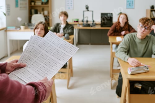 Preview: Teenage Students Taking Standardized Test in Classroom