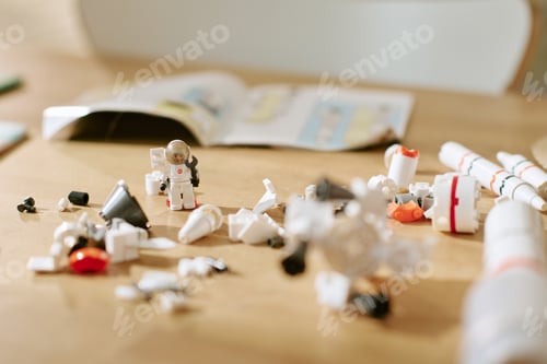 Preview: Elements of Space Toy on Childrens Desk at Home for Creative Learning