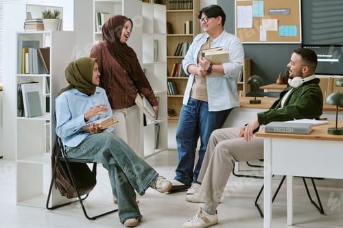 Preview: Diverse Adult Students Discussing Education in Language Classroom