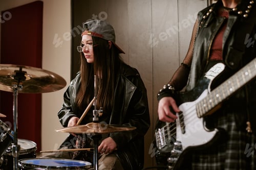 Preview: Teenage Girls Music Group Rehearsing in Studio for Band Promotion
