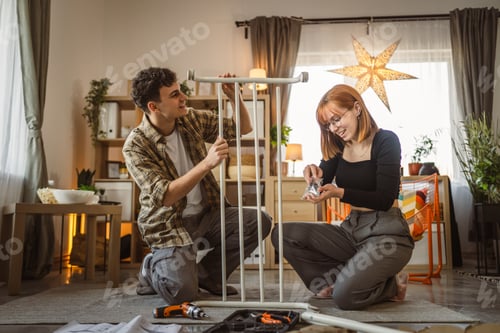 Preview: man and woman couple or brother sister Put Together Assembly Furniture