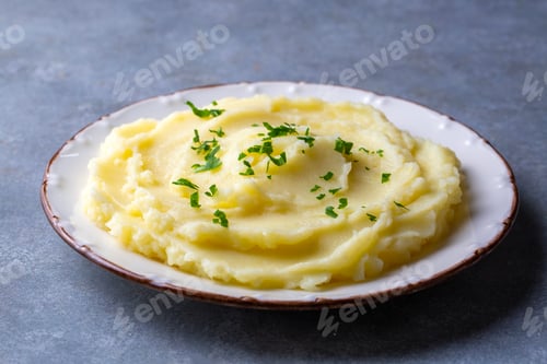 Preview: Creamy Mashed Potatoes Garnish with Fresh Parsley