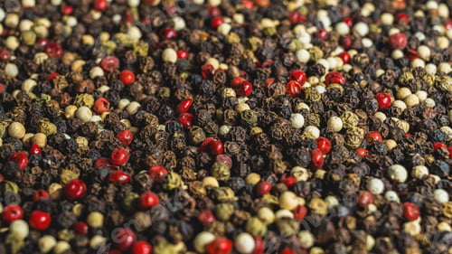 Preview: Aromas of a mix of four peppers, banner with selective focus on a mix of various peppers, and a spic