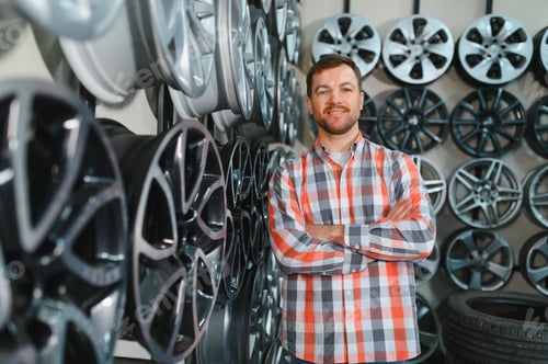 Preview: The buyer chooses new alloy wheels for his car